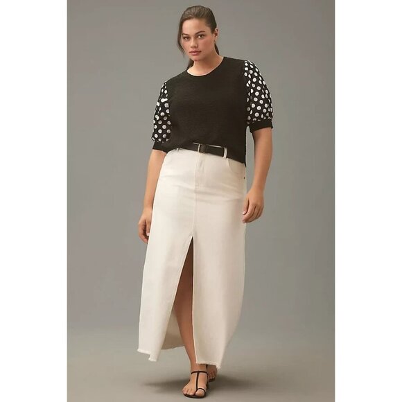 Anthropologie Porridge Puff-Sleeve Polka dot Pullover Top 3X - Picture 3 of 4